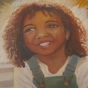 Child with perseverance original painting by South African artist Glodina Van Zyl